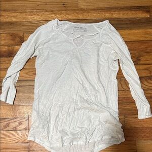 Eddie Bauer Cream Long Sleeve Women's Top